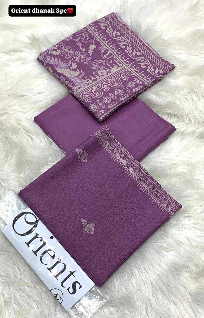 Orient Printed Dhanak 3-Piece Unstitched Suit with Dhanak Dupatta prt