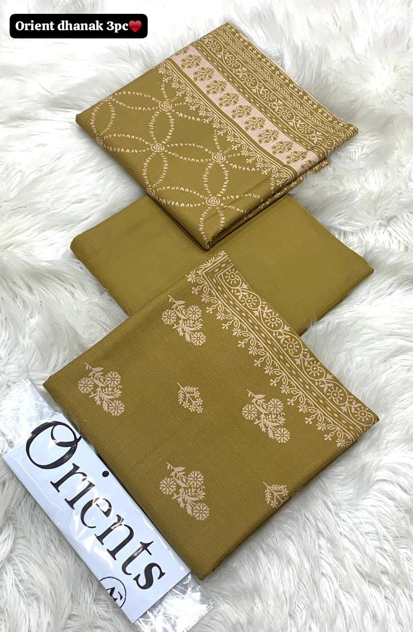 Orient Printed Dhanak 3-Piece Unstitched Suit with Dhanak Dupatta prt
