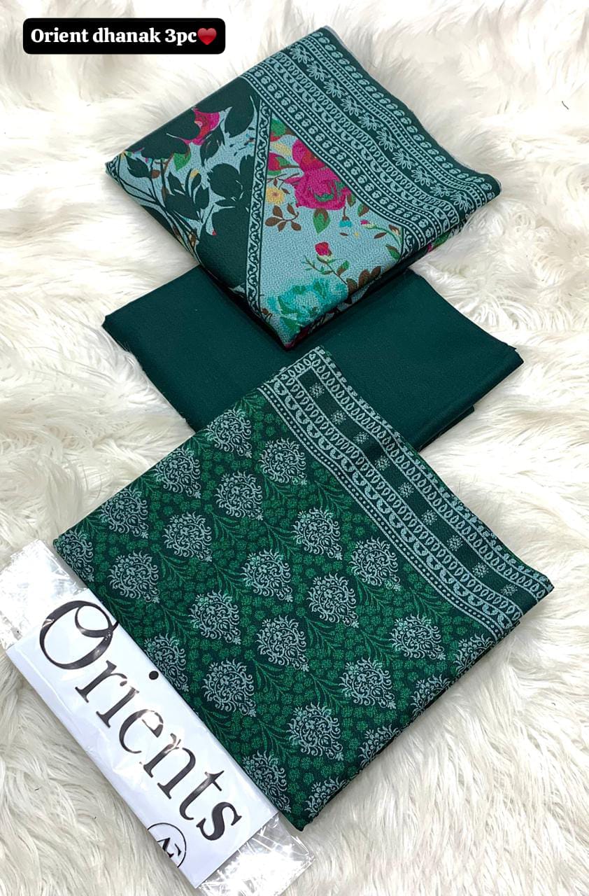 Orient Printed Dhanak 3-Piece Unstitched Suit with Dhanak Dupatta prt