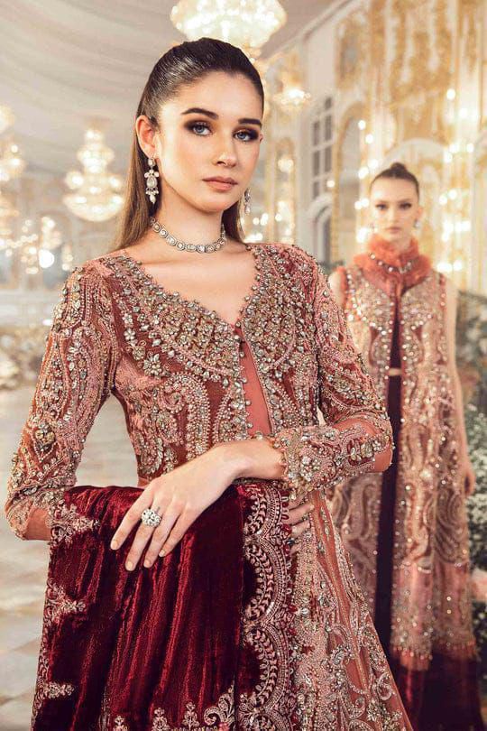 Maria B Handwork & Sequence Embroidered Net Frock (Master Replica)
