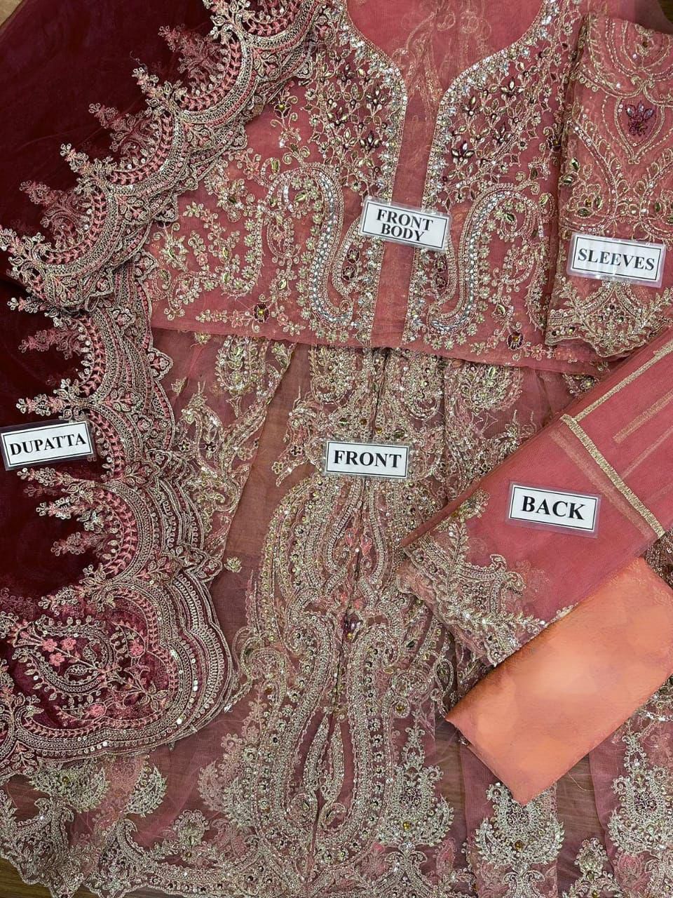 Maria B Handwork & Sequence Embroidered Net Frock (Master Replica)