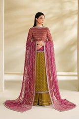 Zarif Sequence Embroidered Chiffon 3-Piece Suit (Unstitched Master Replica)