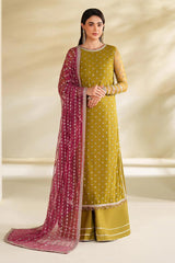 Zarif Sequence Embroidered Chiffon 3-Piece Suit (Unstitched Master Replica)