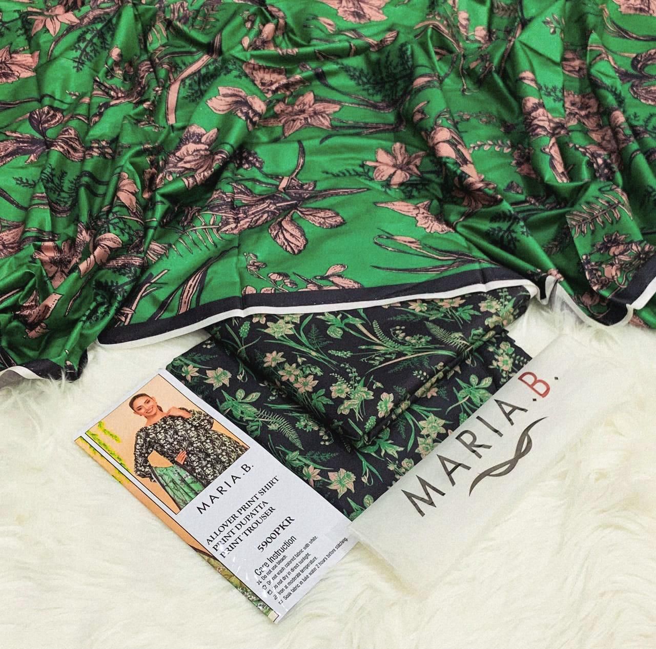 : Orient / IB Bonanza 3PC Linen Suit – Digital Printed Dupatta & All-Over Shirt (72/72 Linen)