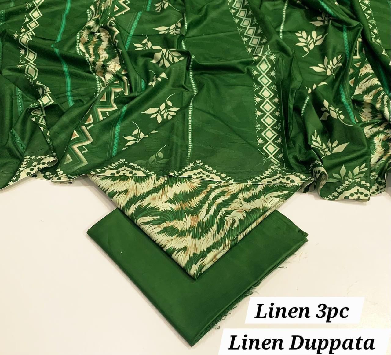 : Orient / IB Bonanza 3PC Linen Suit – Digital Printed Dupatta & All-Over Shirt (72/72 Linen)