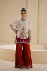 Ethnic Luxury Silk Collection 2026 – Embroidered 3-Piece Suit with Digital Printed Silk Dupatta