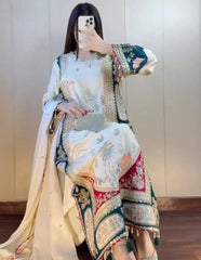 👑 Ethnic Luxury Silk 2026: Heavy Embroidered 3-Piece Ensemble! ✨