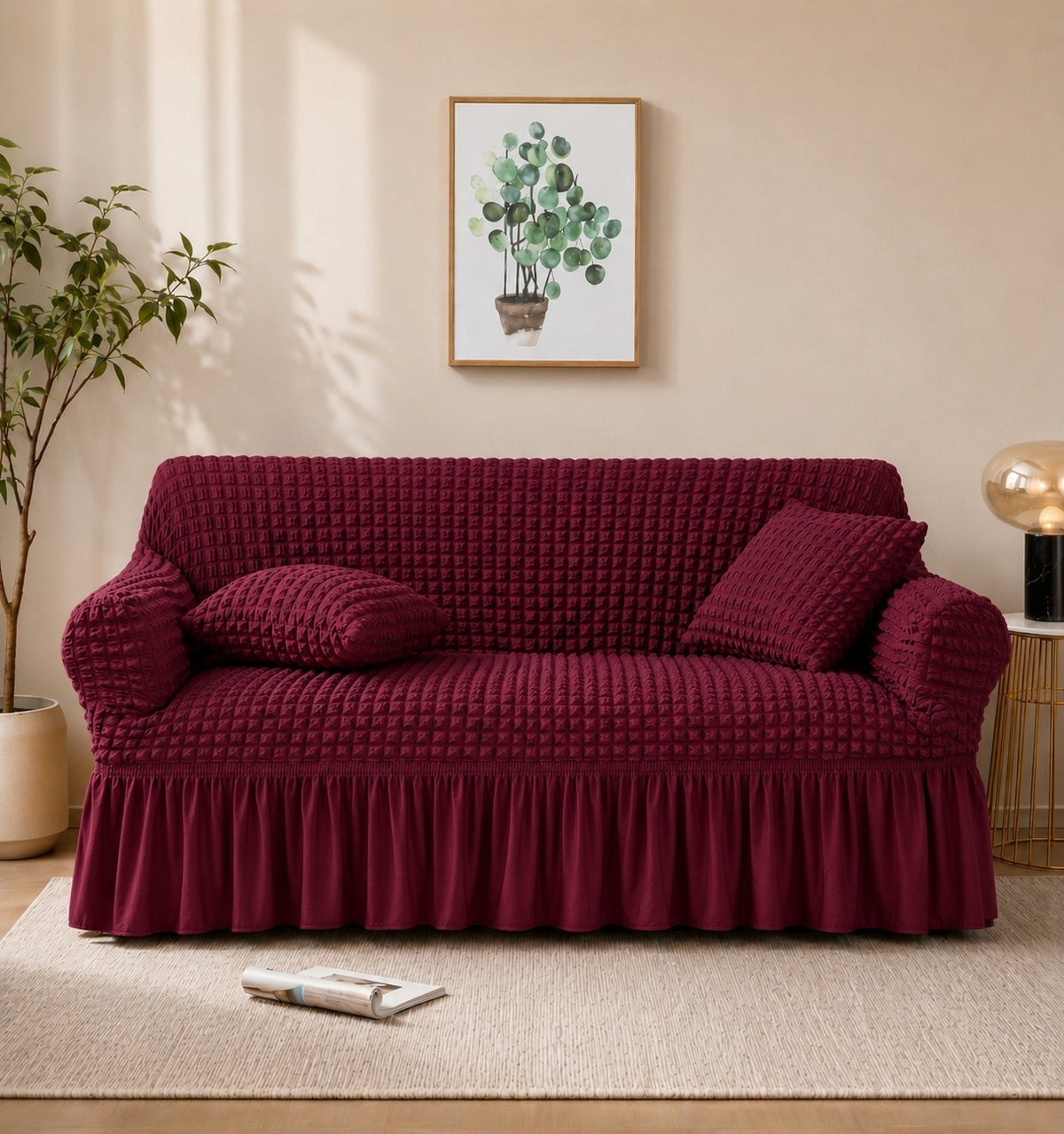Premium Stretch Bubble Sofa Cover – Soft, Stylish & Protective
