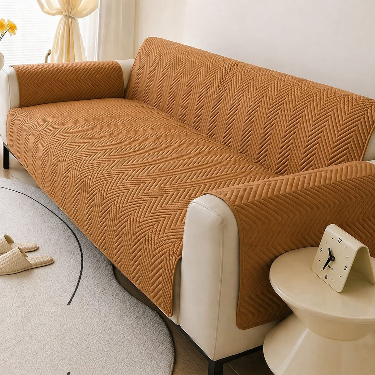 Ultrasonic Microfiber Mat Sofa Cover – Soft, Washable & Protective