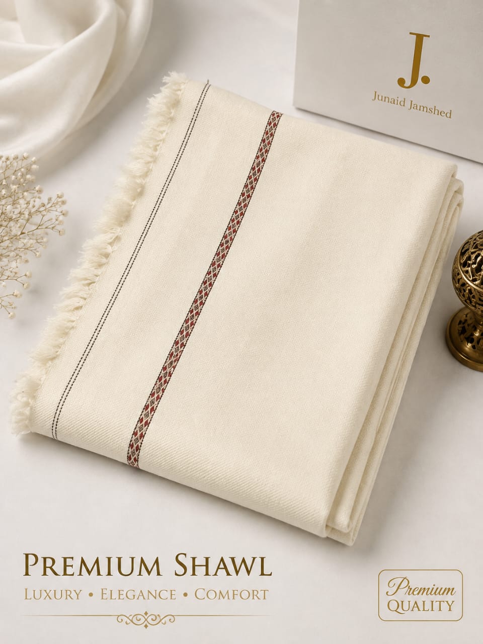 J. Junaid Jamshed Premium Wool Shawl ✨