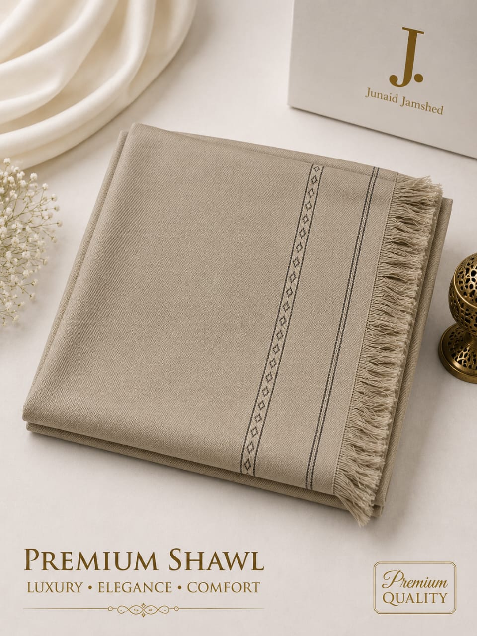 J. Junaid Jamshed Premium Wool Shawl ✨
