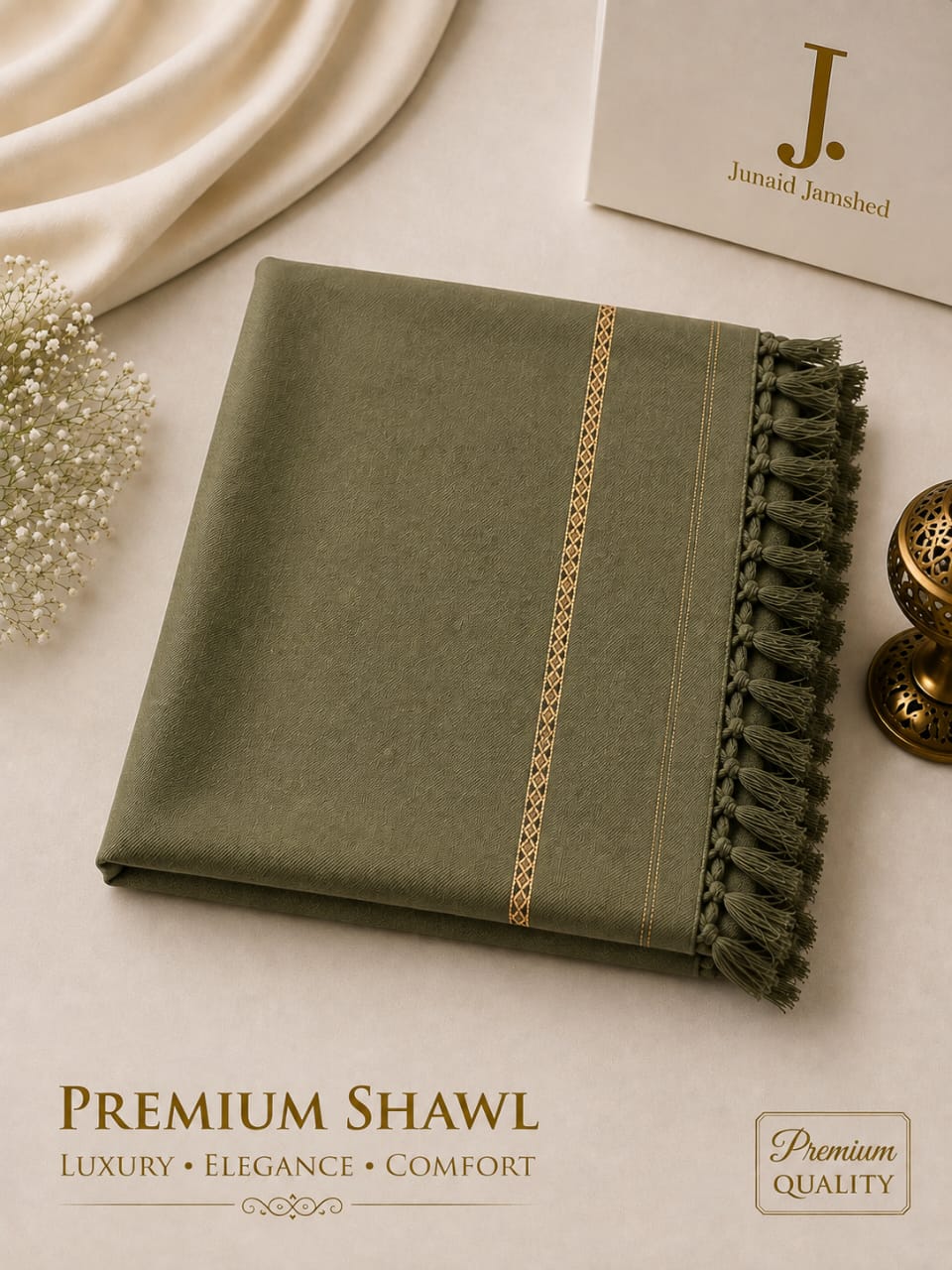 J. Junaid Jamshed Premium Wool Shawl ✨