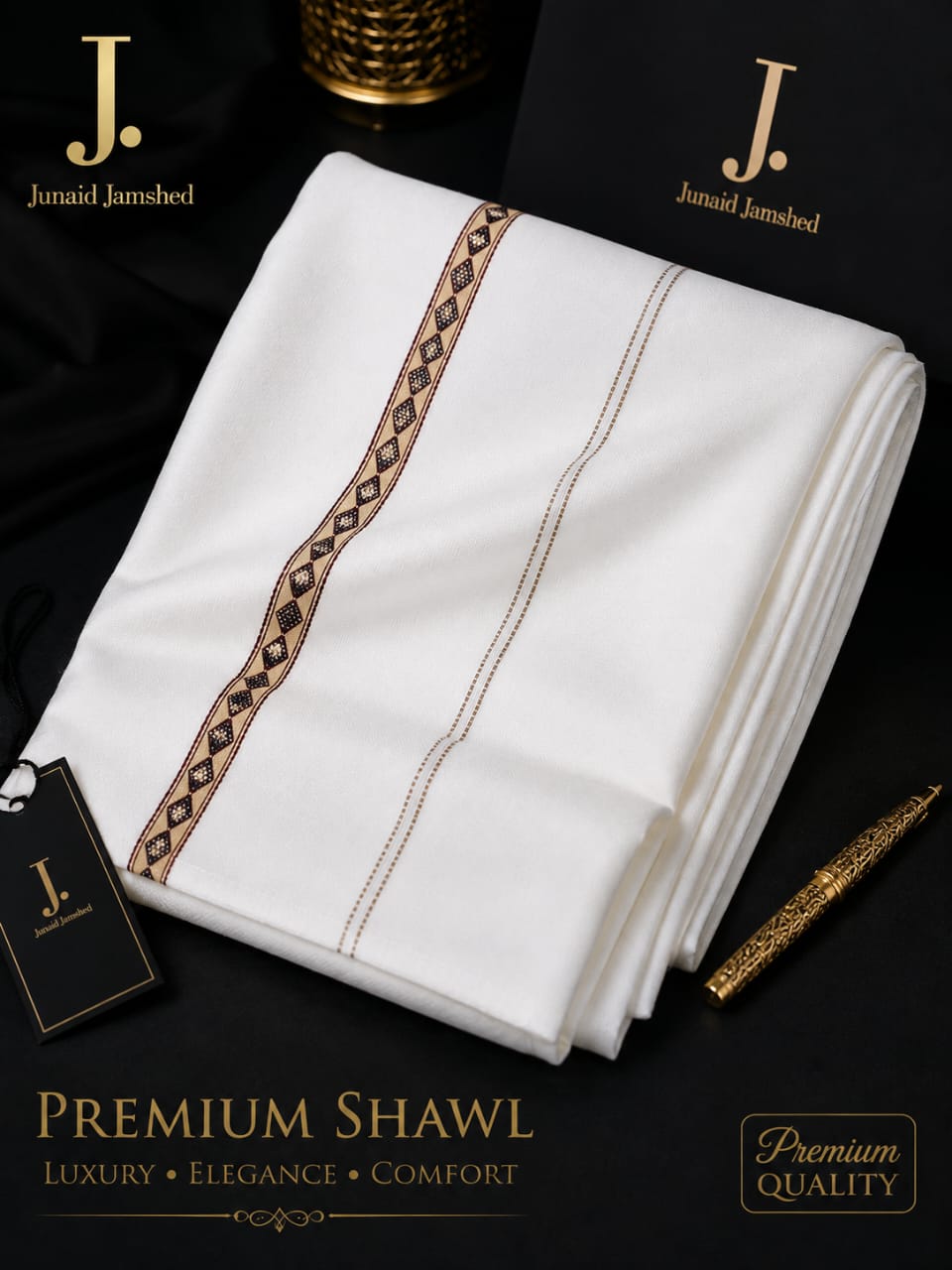 J. Junaid Jamshed Premium Wool Shawl ✨