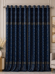 Luxury Black & Golden Velvet Curtains – Premium Jacquard Design with Elegant Border