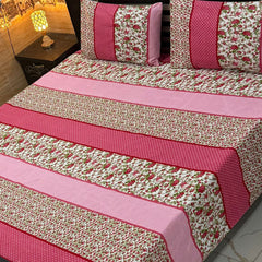 3D Crystal King Size Bedsheet Set – Luxury Medallion Print with Matching Pillow Covers