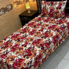 3D Crystal King Size Bedsheet Set – Luxury Medallion Print with Matching Pillow Covers