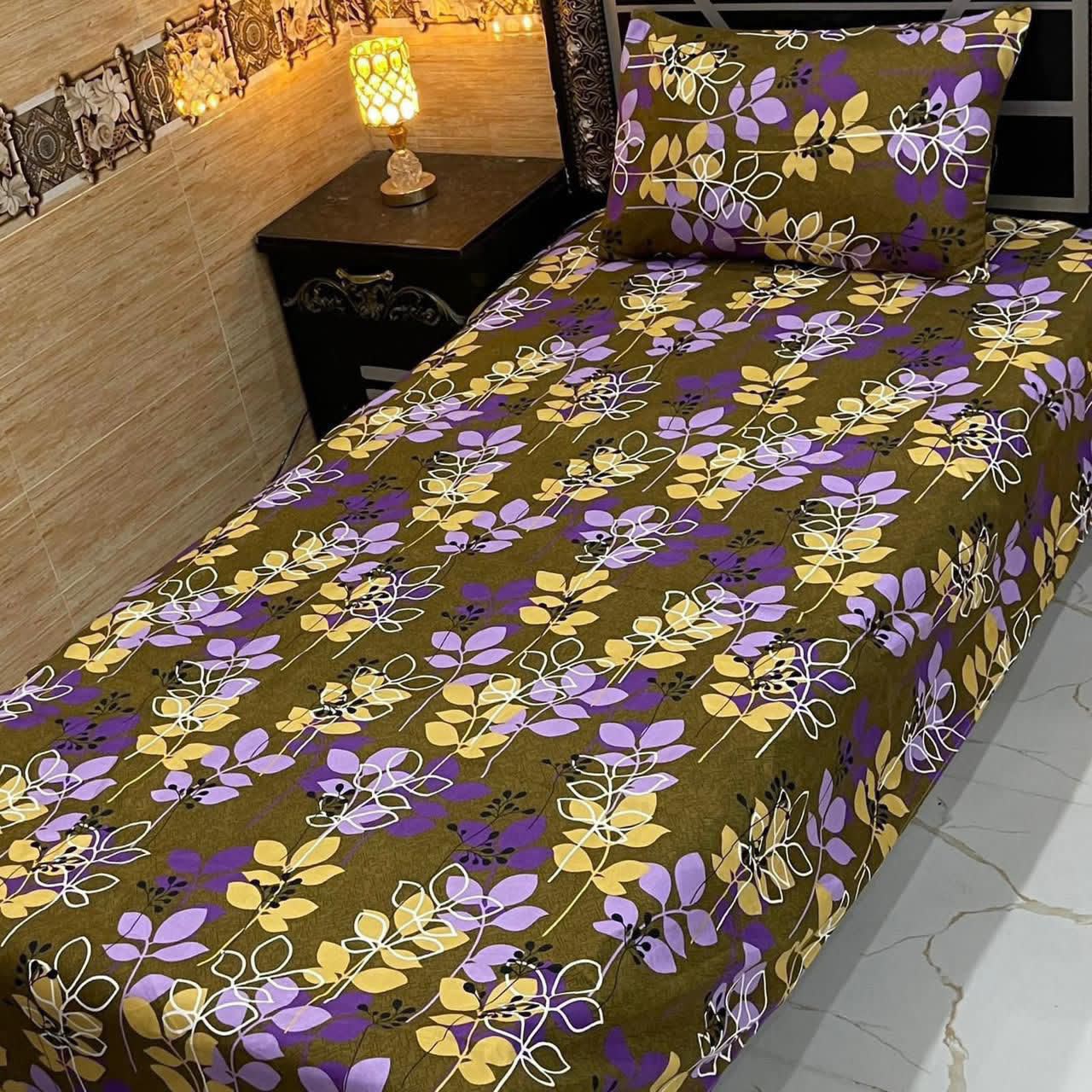3D Crystal King Size Bedsheet Set – Luxury Medallion Print with Matching Pillow Covers