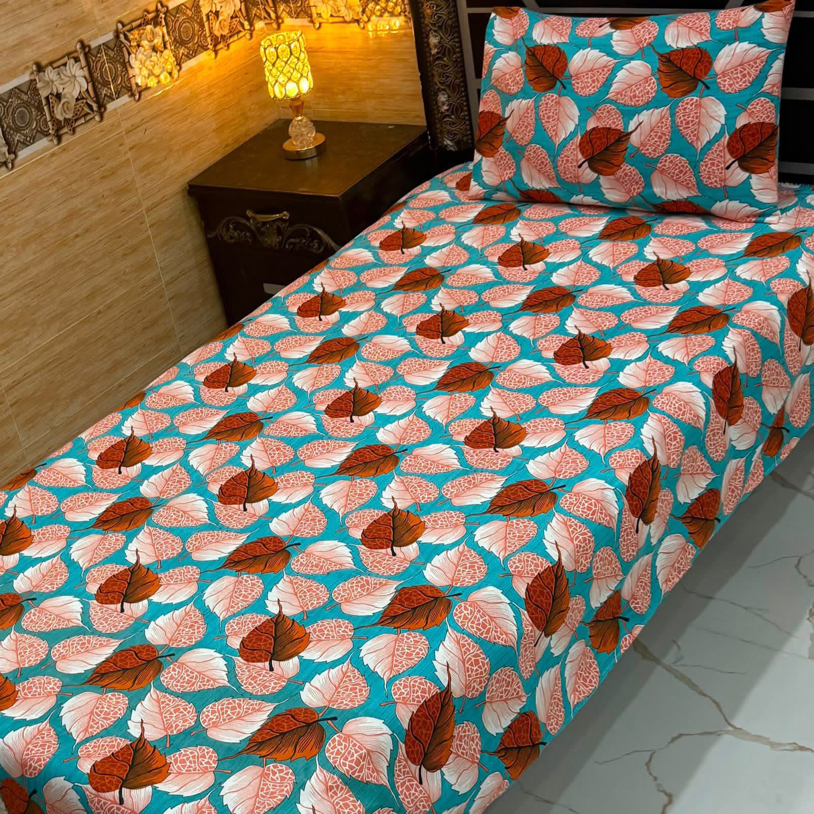 3D Crystal King Size Bedsheet Set – Luxury Medallion Print with Matching Pillow Covers