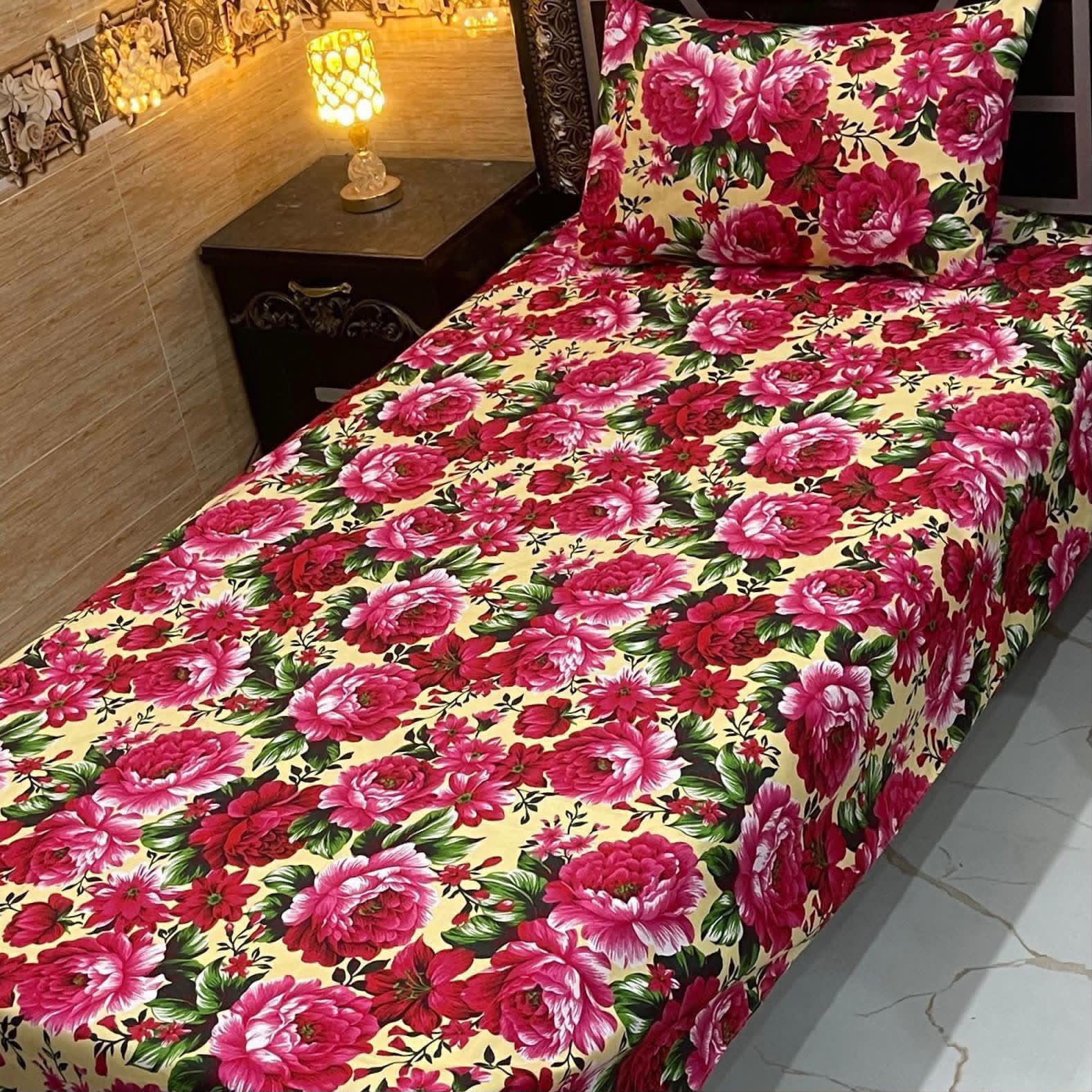 3D Crystal King Size Bedsheet Set – Luxury Medallion Print with Matching Pillow Covers