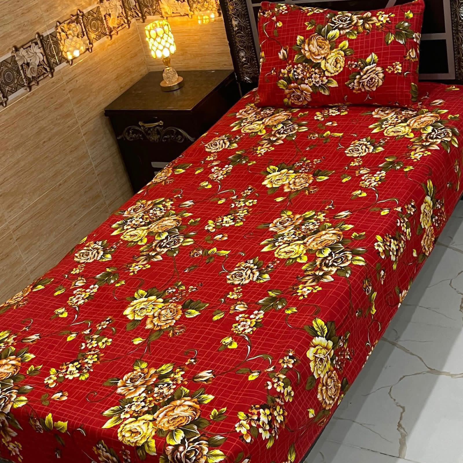 3D Crystal King Size Bedsheet Set – Luxury Medallion Print with Matching Pillow Covers
