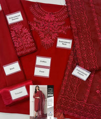 JAZMIN Luxury Chiffon Collection – Heavy Embroidered Organza Dupatta Edition emb 2006