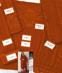 JAZMIN Luxury Chiffon Collection – Heavy Embroidered Organza Dupatta Edition emb 2007