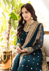 Asim Jofa Chiffon Collection – Sequinned Embroidered Shirt, Dupatta & Trouser