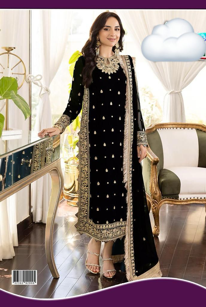 Asim Jofa Chiffon Collection – Sequinned Embroidered Shirt, Dupatta & Trouser