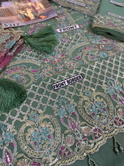 Imrozia Handwork Embroidered Chiffon & Net 3-Piece Suit
