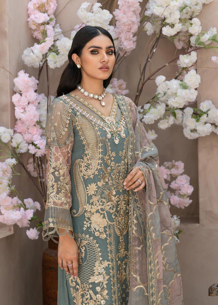 Imrozia Luxury Organza Collection – Heavy Embroidered Shirt, Tye & Dye Dupatta & Satin Silk Trouser