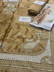 Ethnic Heavy Embroidered Shamoz Silk 2-Piece Suit (Unstitched)