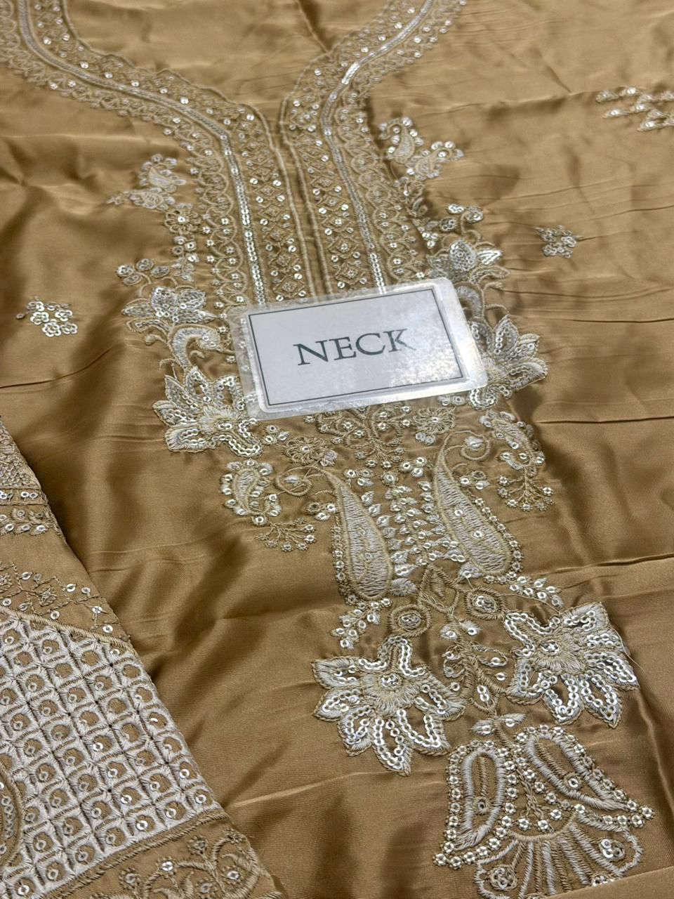 Ethnic Heavy Embroidered Shamoz Silk 2-Piece Suit (Unstitched)