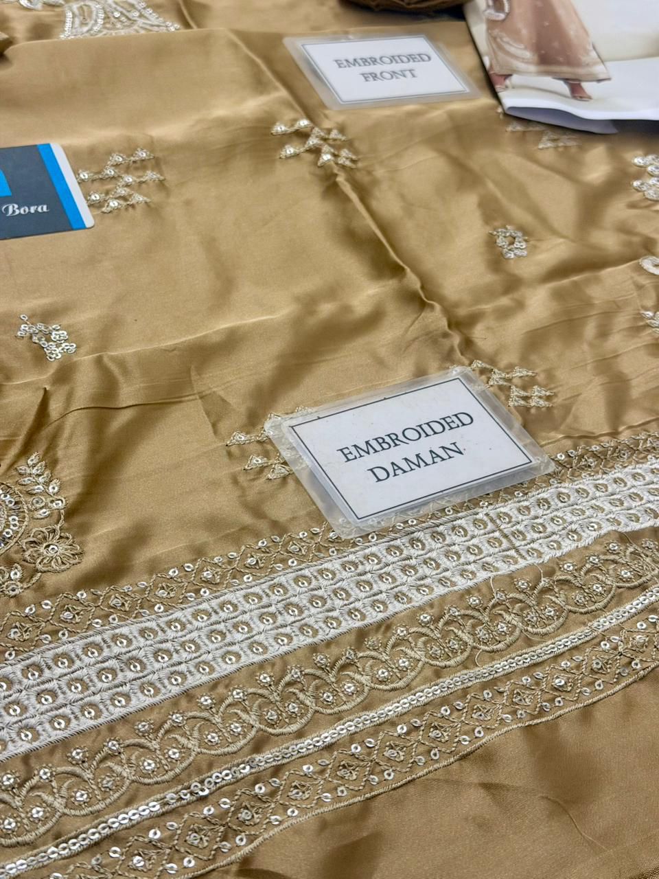 Ethnic Heavy Embroidered Shamoz Silk 2-Piece Suit (Unstitched)