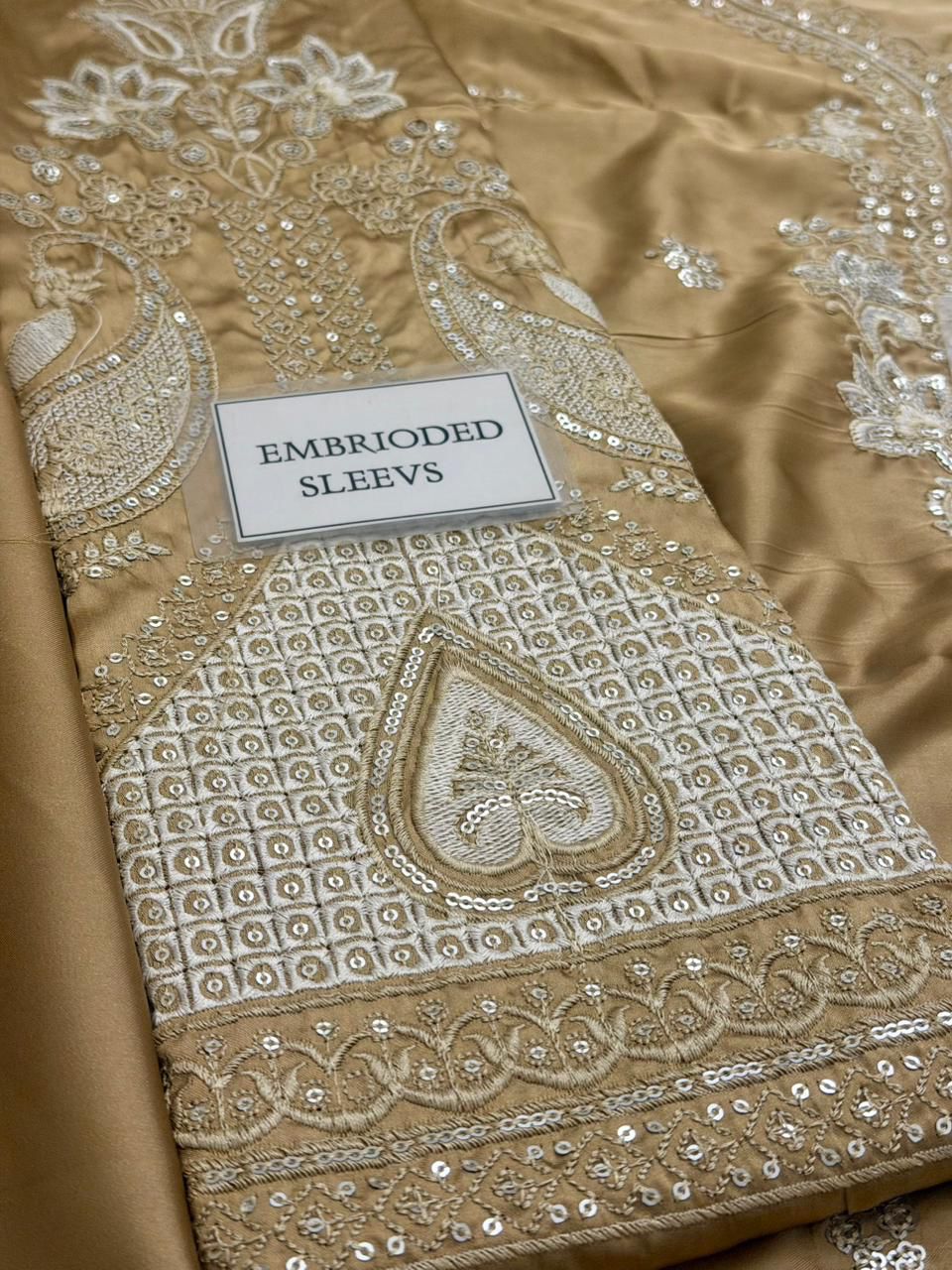 Ethnic Heavy Embroidered Shamoz Silk 2-Piece Suit (Unstitched)